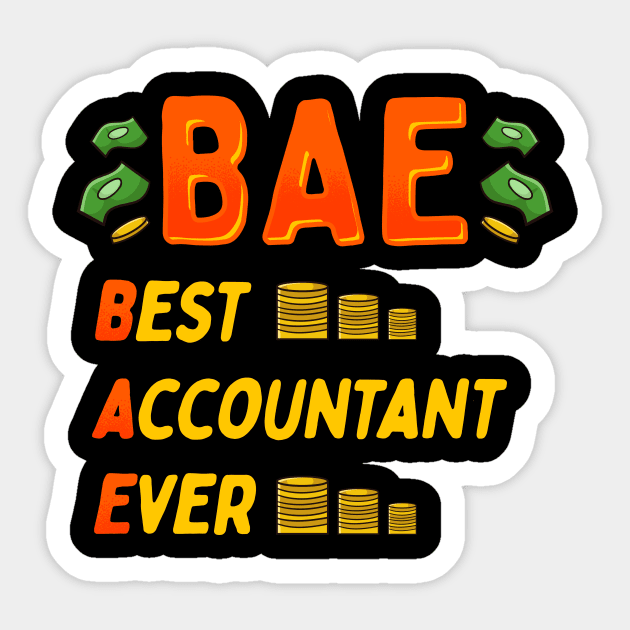 BAE: Best Accountant Ever Cute & Funny Accounting Sticker by theperfectpresents